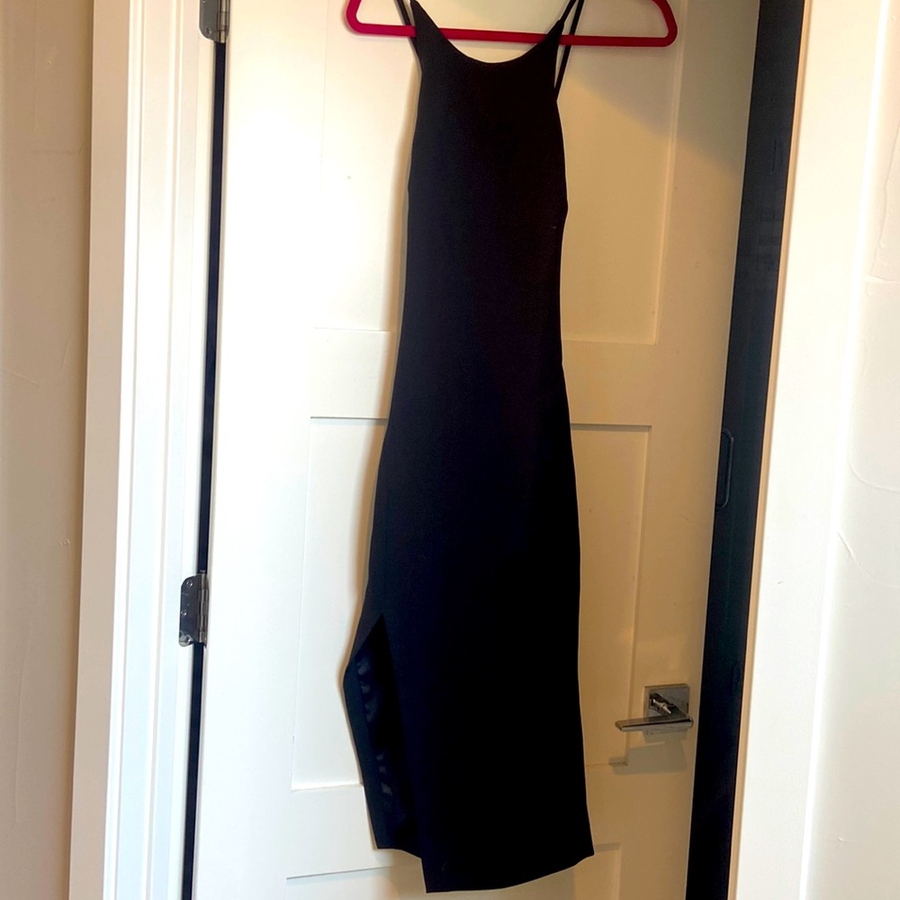 Midi Black Dress with slit